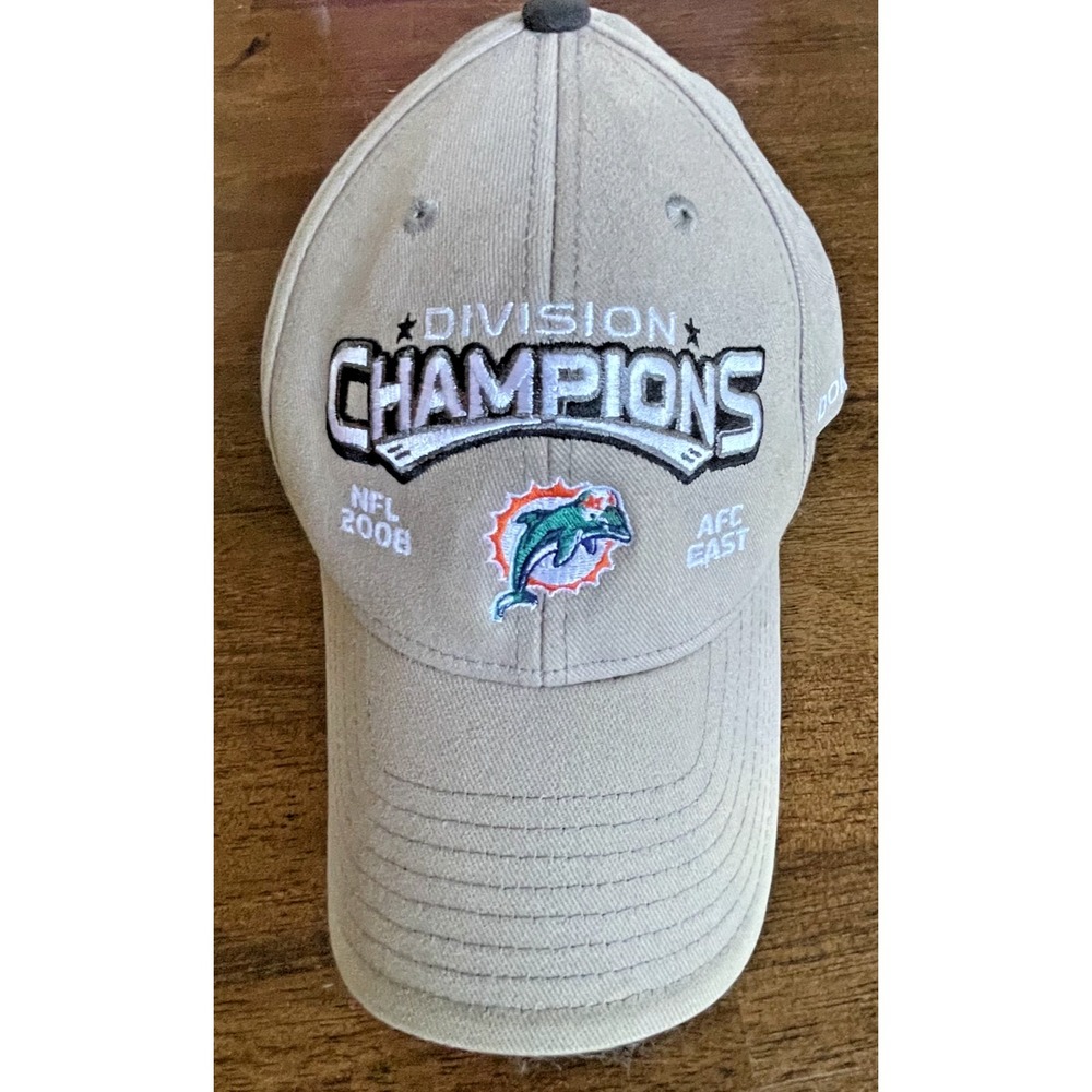 Miami Dolphins AFC Champions Baseball Hat Cap REEBOK Gray